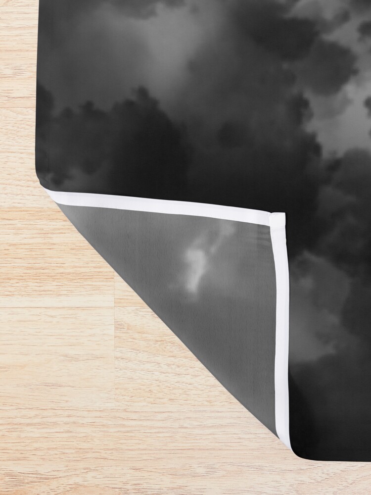 Alternate view of Ombre Black and White Minimal Shower Curtain