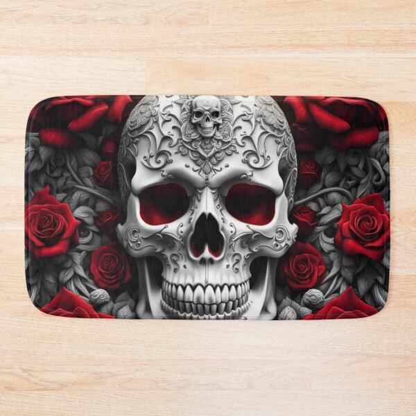 Item preview, Detailed Skull with Red Roses designed and sold by Orixaworld.
