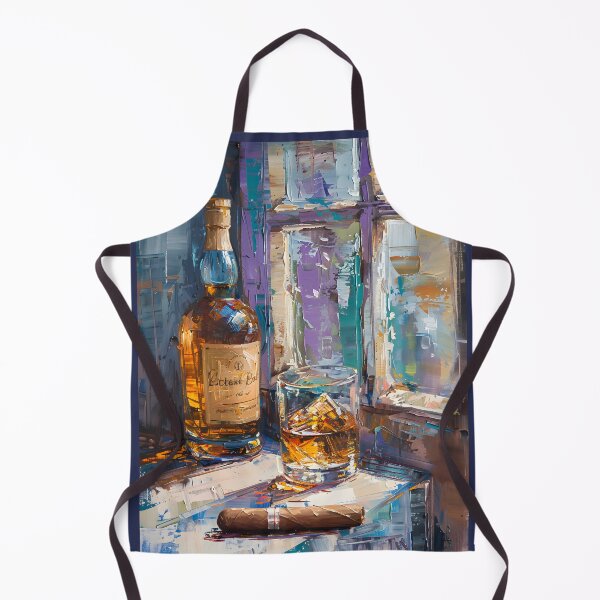 Item preview, Abstract Expressionism Symphony- Whiskey, Glass, and Cigar in Tranquil Harmony Generative AI designed and sold by OlfactoART Studio.