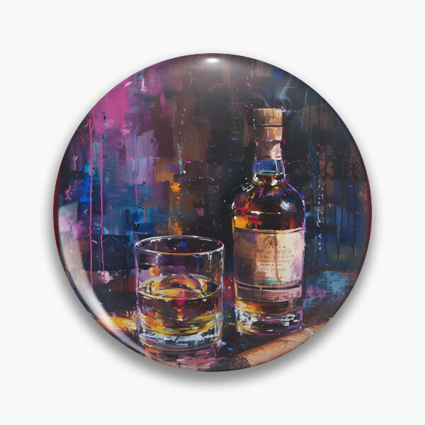 Artikelvorschau, Vintage-Whisky-Serenade – bernsteinfarbenes Leuchten, brennende Zigarre und abstrakte Harmonie, generiert durch KI entworfen und verkauft von OlfactoART Studio.