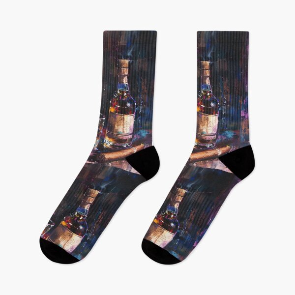 Item preview, Vintage Whiskey Serenade- Amber Glow, Lit Cigar, and Abstract Harmony AI Generated designed and sold by OlfactoART Studio.