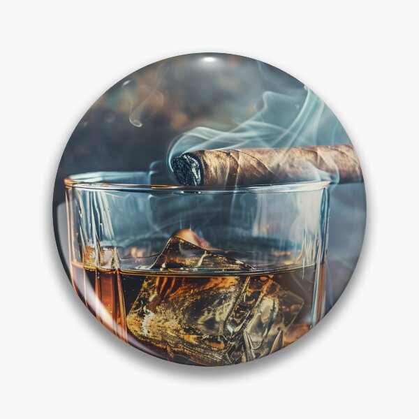 Item preview, Scottish Whisky Glass and Cigar Painting Reflecting the Allure of Fine Spirits and Luxury Indulgence designed and sold by OlfactoART Studio.