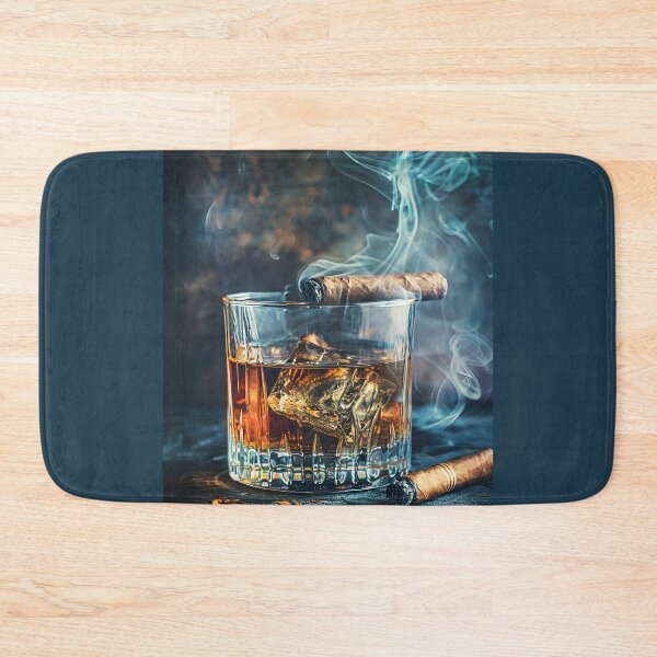Artikelvorschau, Schottische Whiskyglas- und Zigarrenmalerei, die den Reiz feiner Spirituosen und luxuriösen Genusses widerspiegelt entworfen und verkauft von OlfactoART Studio.