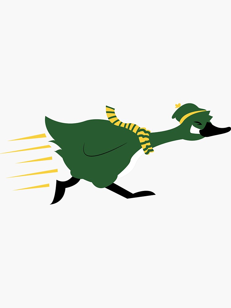 Thumbnail 3 of 3, Sticker, Running Goose designed and sold by D00dleDucky.