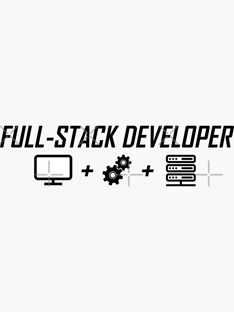 Thumbnail 3 of 3, Sticker, fullstack black designed and sold by yourgeekside.