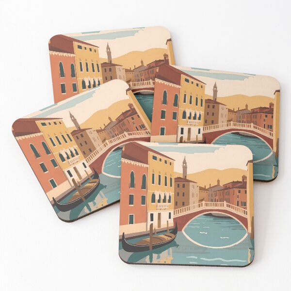 Item preview,  Venice in Italy travel illustration, canal designed and sold by VintageFlow.