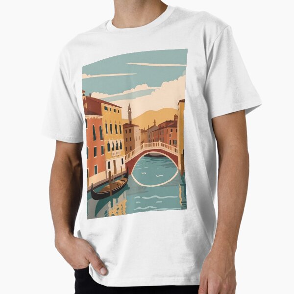 Vista previa del artículo con la obra « Ilustración de viaje de Venecia en Italia, canal», diseñado y vendido por VintageFlow.