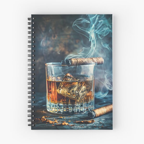Item preview, Scottish Whisky Glass and Cigar Painting Reflecting the Allure of Fine Spirits and Luxury Indulgence designed and sold by OlfactoART Studio.