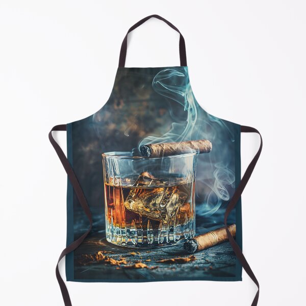 Artikelvorschau, Schottische Whiskyglas- und Zigarrenmalerei, die den Reiz feiner Spirituosen und luxuriösen Genusses widerspiegelt entworfen und verkauft von OlfactoART Studio.