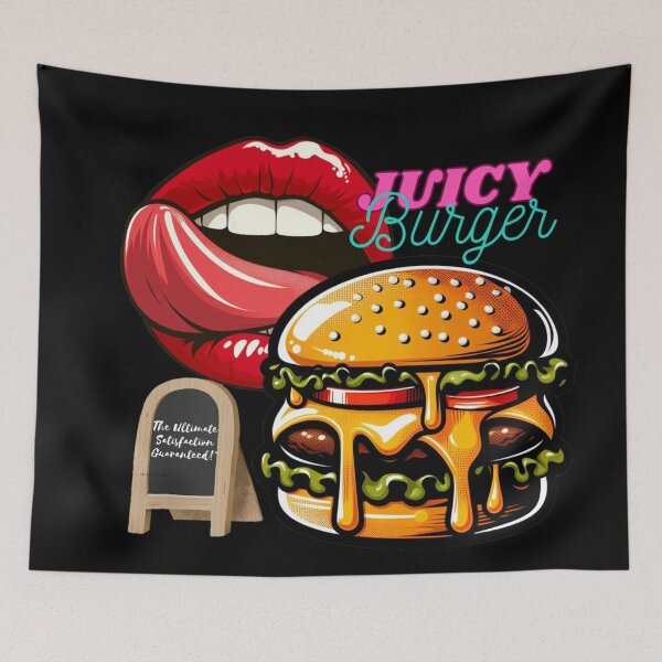 Item preview, Juicy burger, The ultimate satisfaction guaranteed! designed and sold by DShirtRepublic.