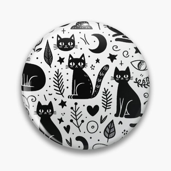 Item preview, Cute black cat pattern designed and sold by revsdesign.