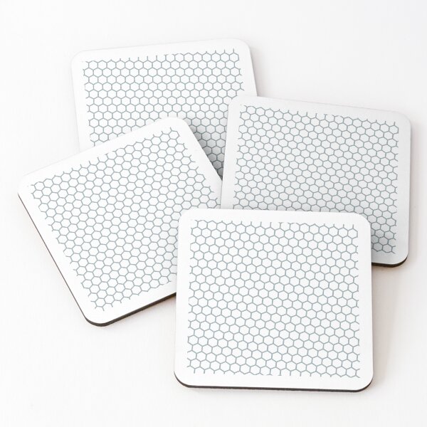 Item preview, Grey Hexagon Honeycomb Lattice Seamless White Perpetual Outline designed and sold by Alchemy-A-La-G.