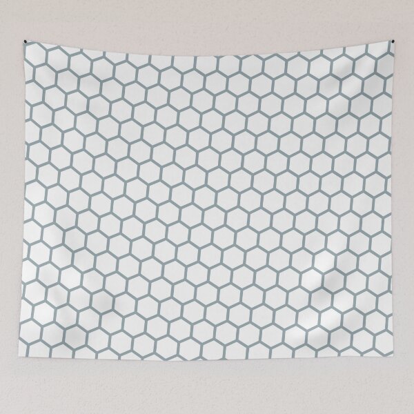Item preview, Grey Hexagon Honeycomb Lattice Seamless White Perpetual Outline designed and sold by Alchemy-A-La-G.
