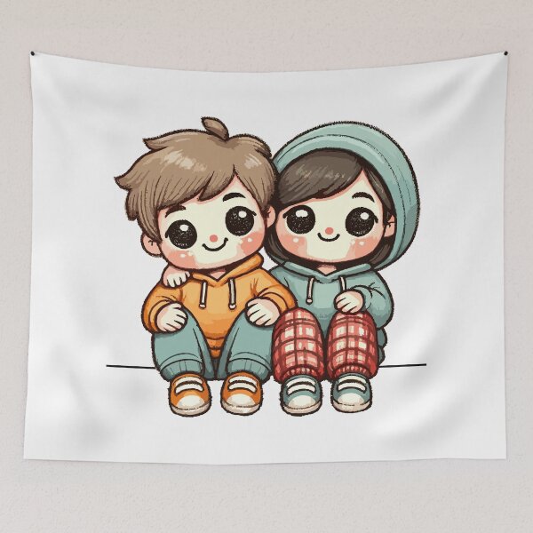 Item preview, Cozy Companions Keepsake Illustration,national siblings day designed and sold by toobel.
