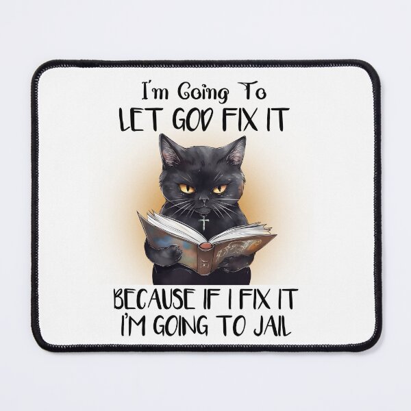 Item preview, Divine Feline: Cat Reading the Holy Book - Letting God fix It - Faithful Design designed and sold by Soundness34.