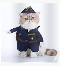 Pet Standing Costume Suit Policeman Poster