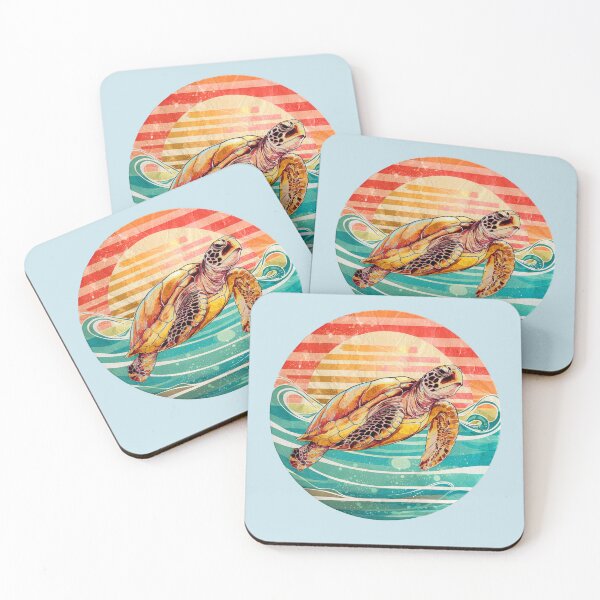 Item preview, Sea Turtle Beach Vibes Retro Sunset designed and sold by tamdevo1.
