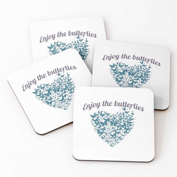 Item preview, Enjoy the butterflies, cool butterfly heart positive quote designed and sold by Merchattack.