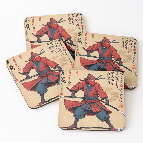 Item preview, Ninja red Japan style 8 designed and sold by RedWolfDisigne.