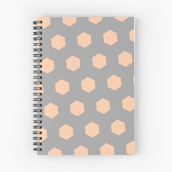 Item preview, Peach Repeating Hexagon Pattern Grid Grey Perpetual Outline designed and sold by Alchemy-A-La-G.