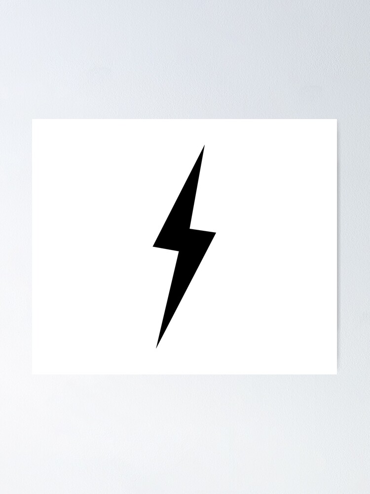 Lightning Bolt 3 - Minimal black and white digital art