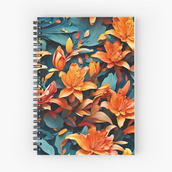 Item preview, Orange Lily seamless pattern retro vintage 80s design designed and sold by BorgSpareParts.