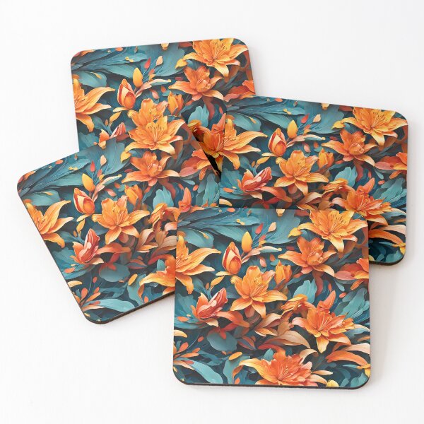 Item preview, Orange Lily seamless pattern retro vintage 80s design designed and sold by BorgSpareParts.