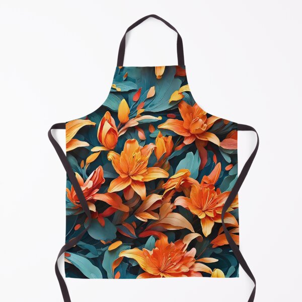 Item preview, Orange Lily seamless pattern retro vintage 80s design designed and sold by BorgSpareParts.