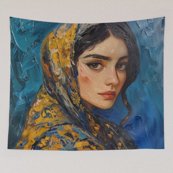 Item preview, Azerbaijani woman | Painting in the style of Vincent van Gogh designed and sold by ComicsFactory.