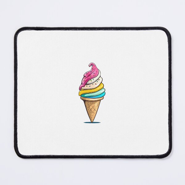 Item preview, Cartoon of a Colourful Ice Cream With Cone designed and sold by Sticker1Central.