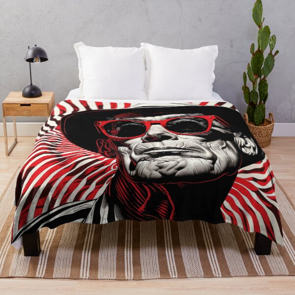 Item preview, Hunter S. Thompson Black and Red Op Art designed and sold by Mystikos Art.