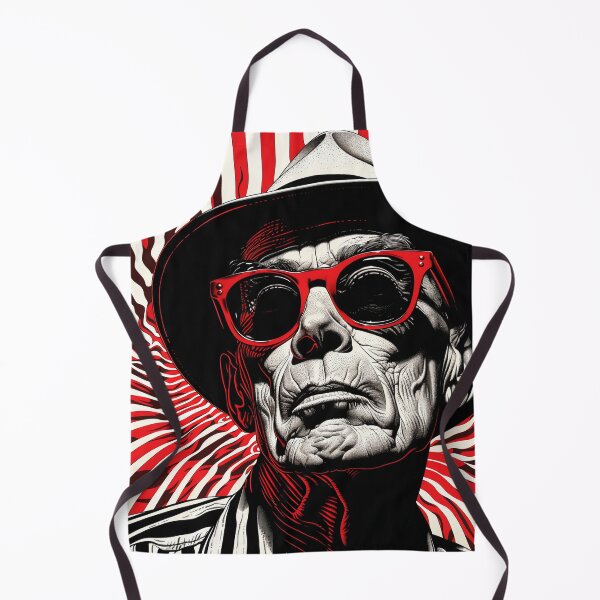 Item preview, Hunter S. Thompson Black and Red Op Art designed and sold by Mystikos Art.