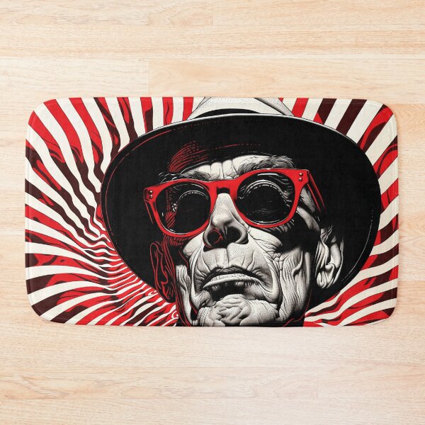 Item preview, Hunter S. Thompson Black and Red Op Art designed and sold by Mystikos Art.