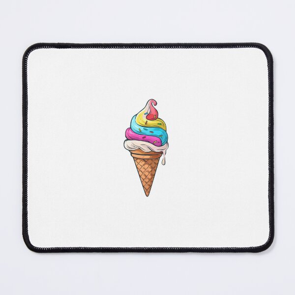 Item preview, Cartoon of a Colourful Ice Cream With Cone designed and sold by Sticker1Central.