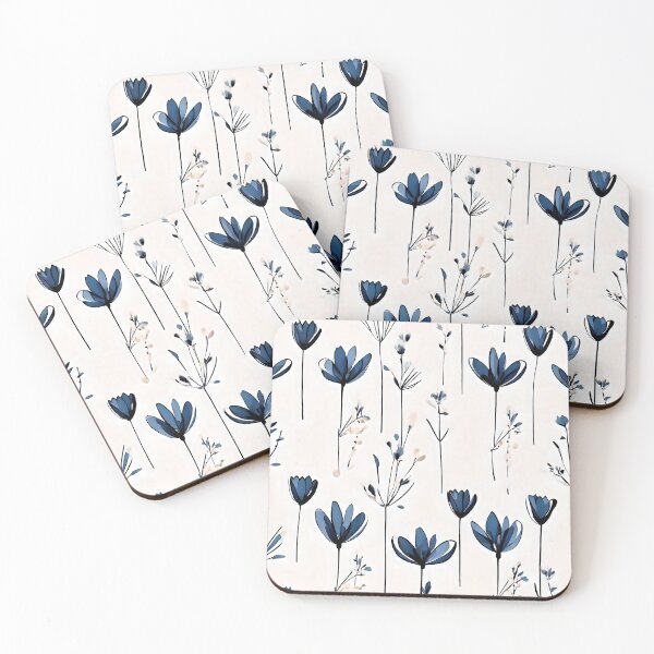 Item preview, Floating Blue Flowers designed and sold by Zenvo.