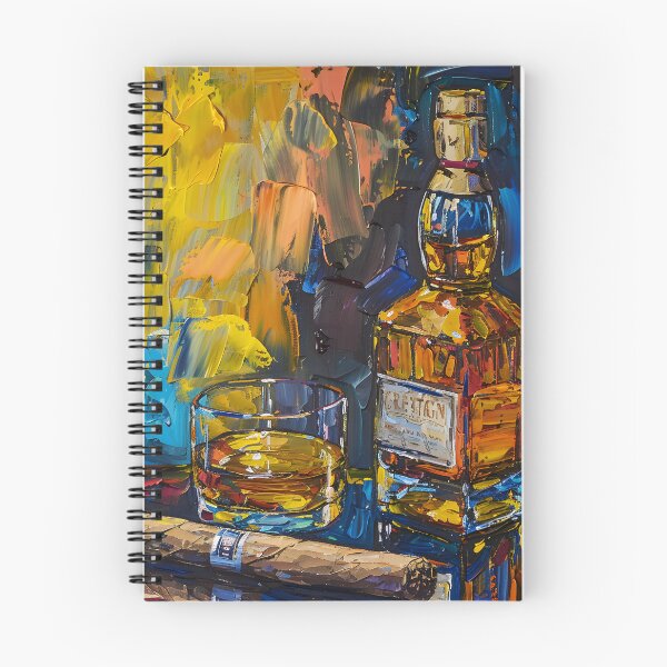 Artikelvorschau, Whisky- und Zigarren-Luxus – postimpressionistischer spontaner Ausbruch künstlerischer Eleganz entworfen und verkauft von OlfactoART Studio.