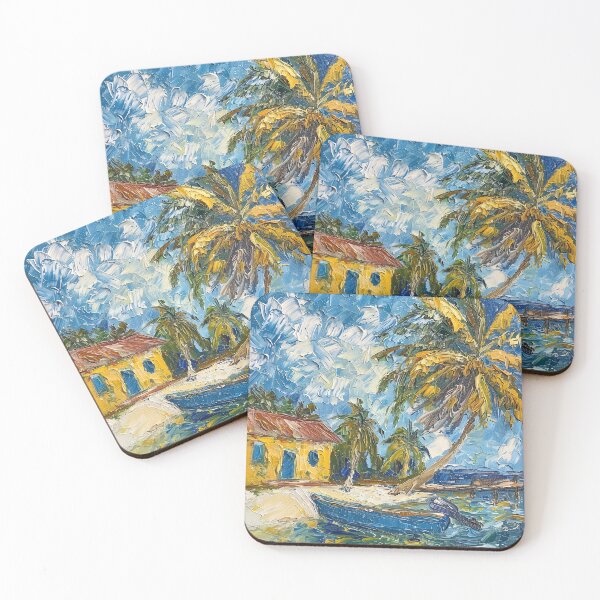 Item preview, Bahamian landscape | Painting in the style of Vincent van Gogh designed and sold by ComicsFactory.