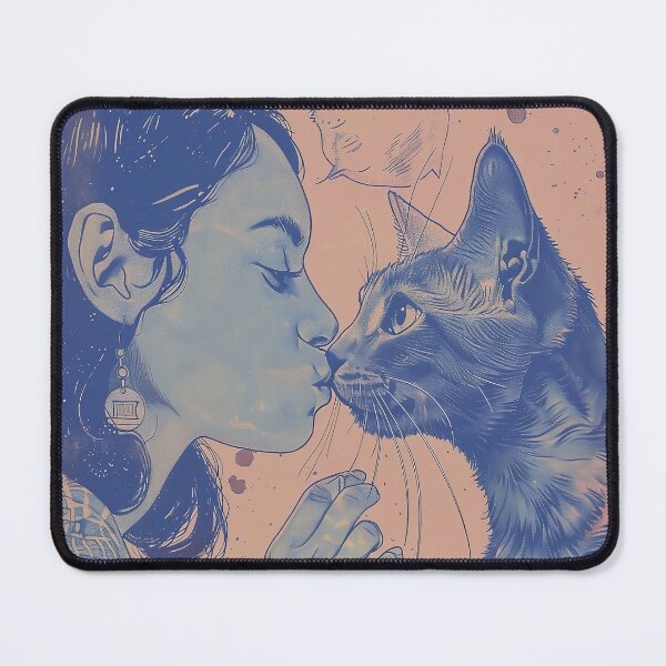 Item preview, Funny Cat, Cat and Girl, Kitty, Nice Kitty, Girl and Cat, Fan Cat designed and sold by CreativeArts-S.
