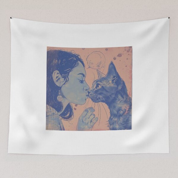 Item preview, Funny Cat, Cat and Girl, Kitty, Nice Kitty, Girl and Cat, Fan Cat designed and sold by CreativeArts-S.