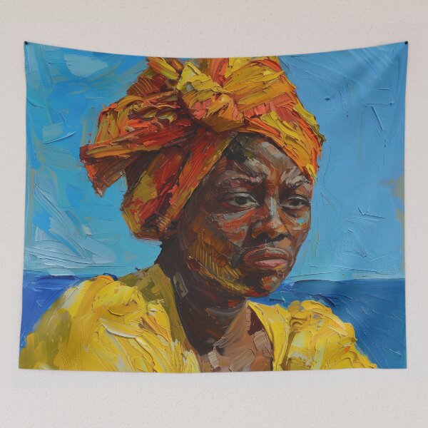 Item preview, Bahamian woman  | Painting in the style of Vincent van Gogh designed and sold by ComicsFactory.