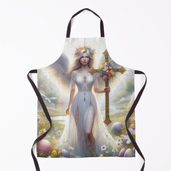 Item preview, angel with cross happy magical fantasy  easter landscape designed and sold by Expressions-Sel.