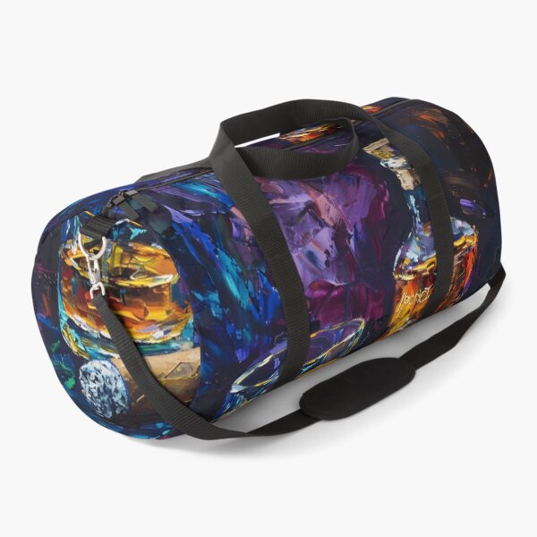 Item preview, Dynamic Whiskey Scene- Vibrant Strokes of Color, Lit Cigar, and Shattered Nutshells designed and sold by OlfactoART Studio.