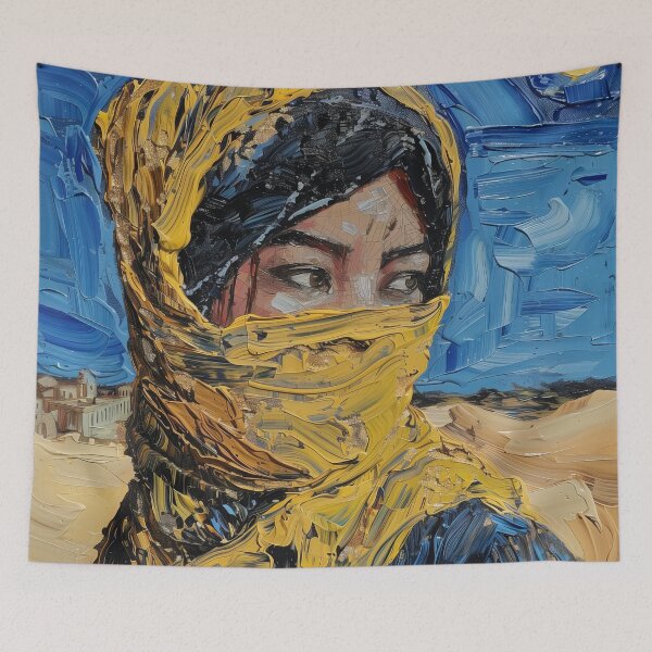 Item preview, Bahraini woman | Painting in the style of Vincent van Gogh designed and sold by ComicsFactory.