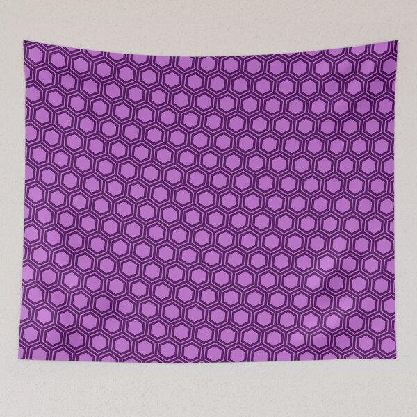 Item preview, Purple Repeating Hexagon Pattern Grid Plum Perpetual Outline designed and sold by Alchemy-A-La-G.