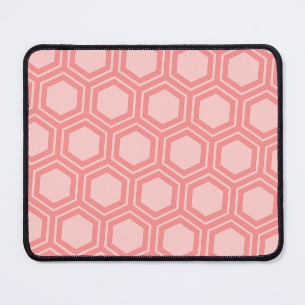 Item preview, Pink Repeating Hexagon Pattern Grid Peach Perpetual Outline designed and sold by Alchemy-A-La-G.