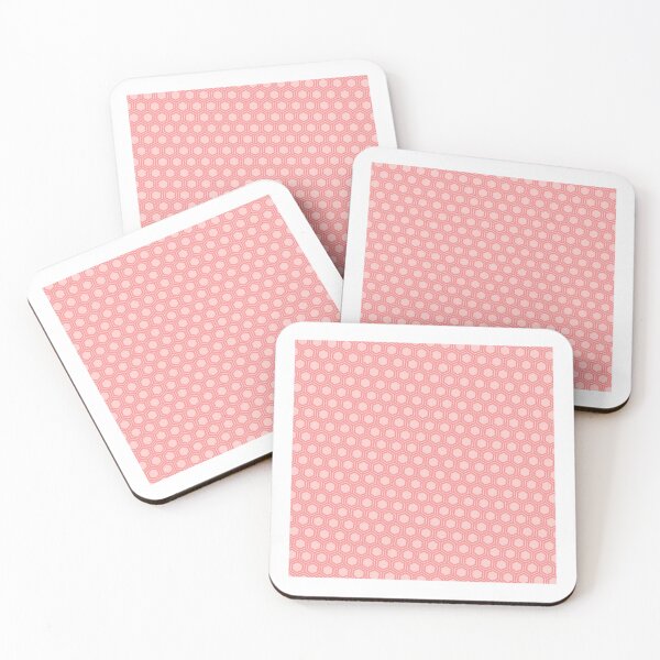 Item preview, Pink Repeating Hexagon Pattern Grid Peach Perpetual Outline designed and sold by Alchemy-A-La-G.