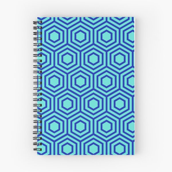 Item preview, Blue Repeating Hexagon Pattern Grid Teal Perpetual Outline designed and sold by Alchemy-A-La-G.