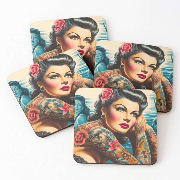 Item preview, Beauty Tattoo Pin-up designed and sold by PulpVintage.