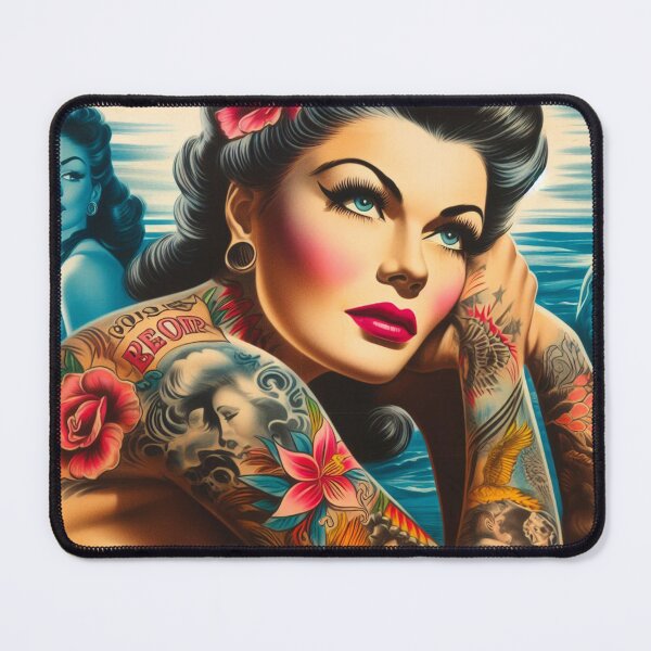 Item preview, Beauty Tattoo Pin-up designed and sold by PulpVintage.