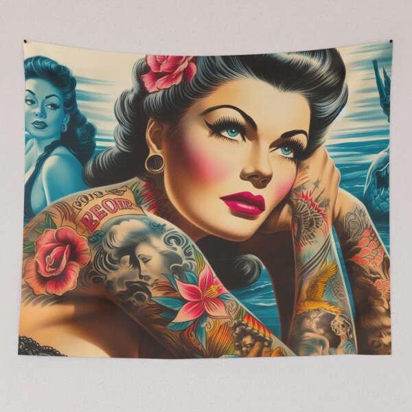 Item preview, Beauty Tattoo Pin-up designed and sold by PulpVintage.